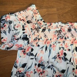 Off the shoulder top, floral print,